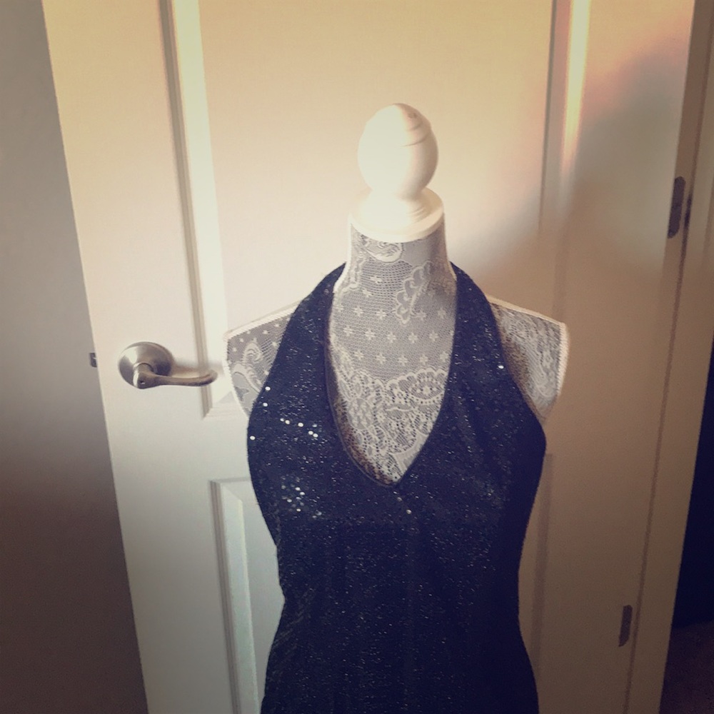 Long Black with sequins. Perfect for formal